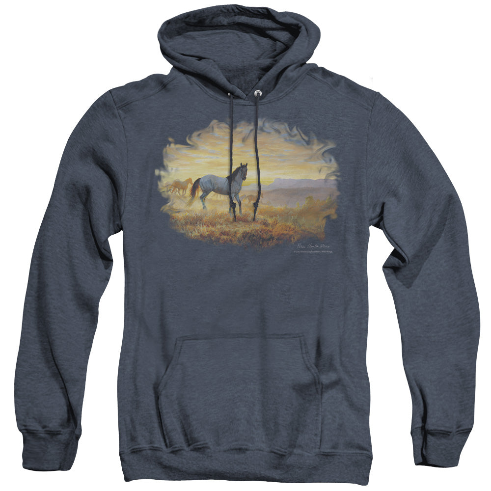 Wildlife - Dust At Dawn - Adult Heather Hoodie - Navy