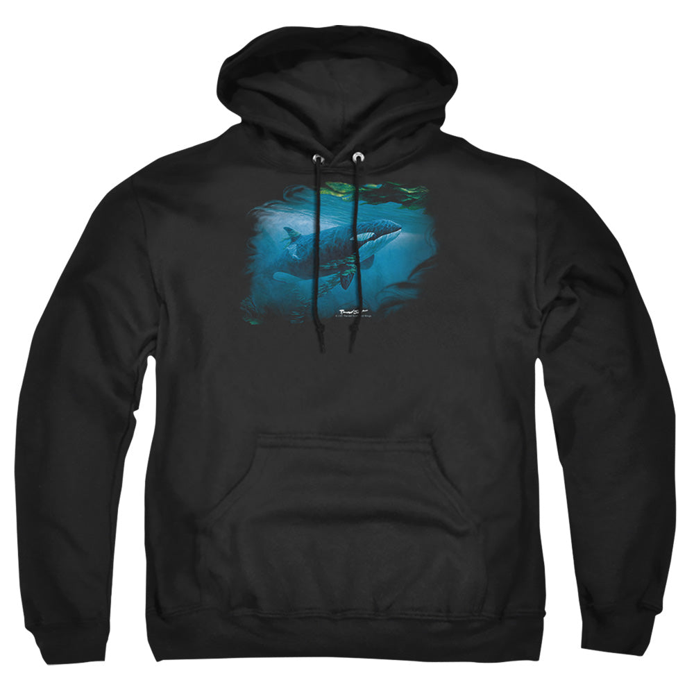 Wildlife - Pursuit Thru The Kelp Orca - Adult Pull-over Hoodie - Black