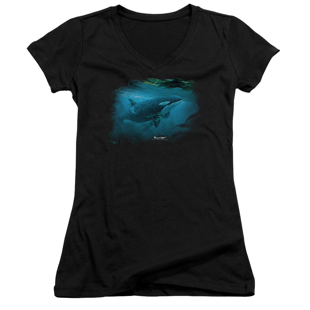 Wildlife - Pursuit Thru The Kelp Orca - Junior V-neck - Black