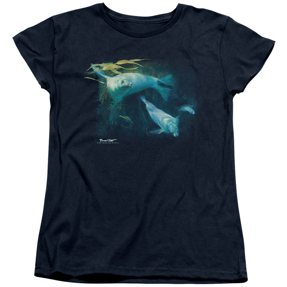 Wildlife - Kelp Patrol - Short Sleeve Womens Tee - Navy T-shirt