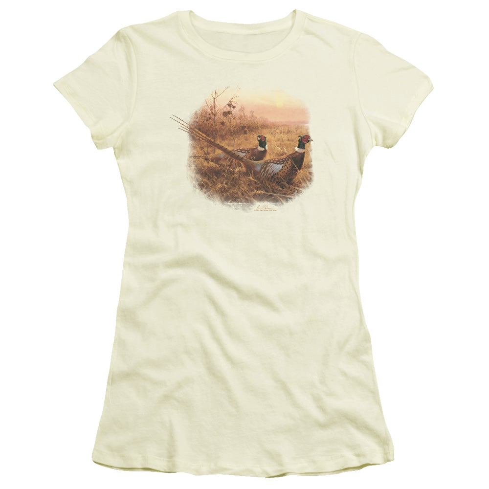 Wildlife - First Alert Pheasants - Short Sleeve Junior Sheer - Cream T-shirt