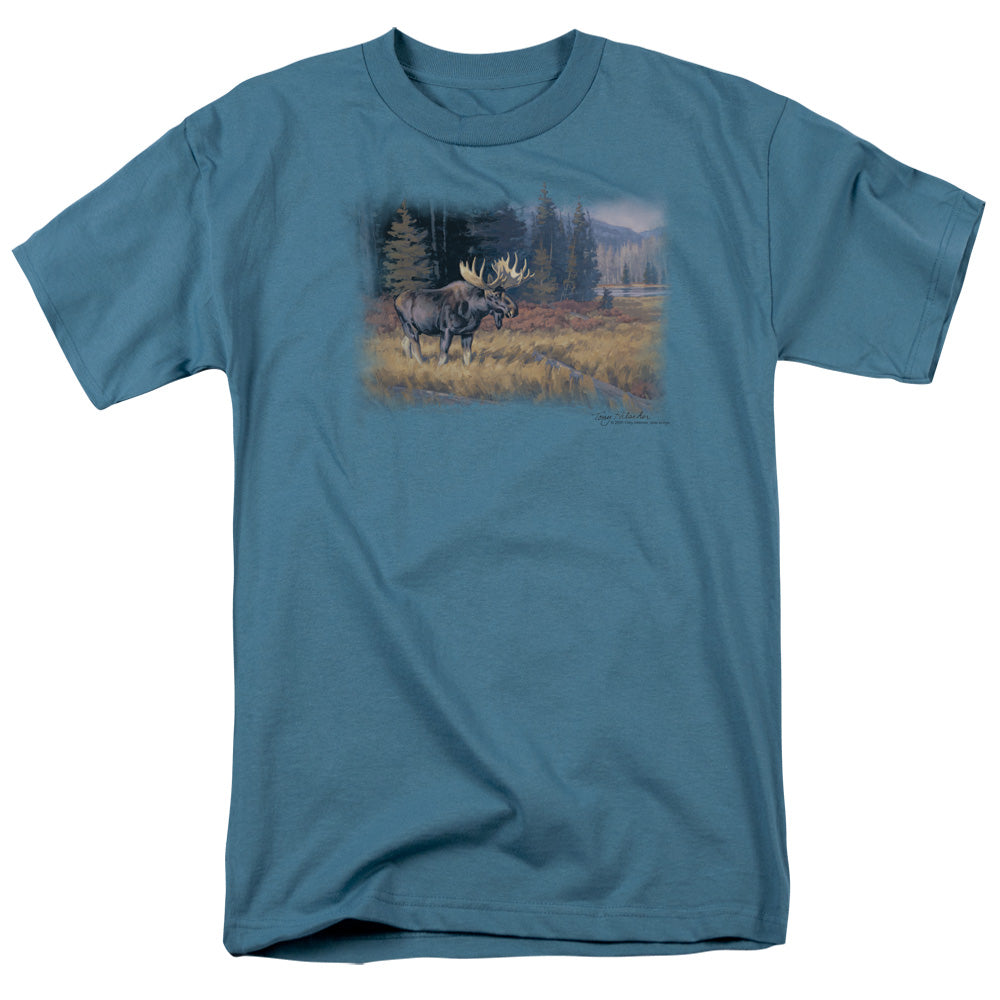Wildlife - October Moose - Short Sleeve Adult 18/1 - Slate T-shirt