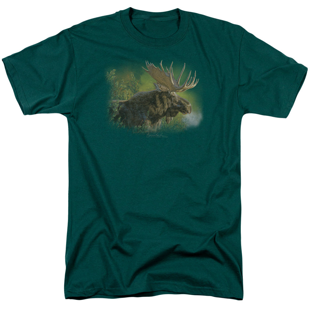Wildlife - Crisp Fall Morning - Short Sleeve Adult 18/1 - Hunter Green T-shirt