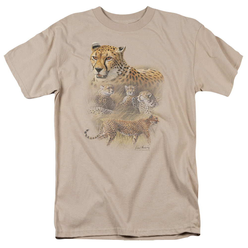 Wildlife - Cheetahs - Short Sleeve Adult 18/1 - Sand T-shirt