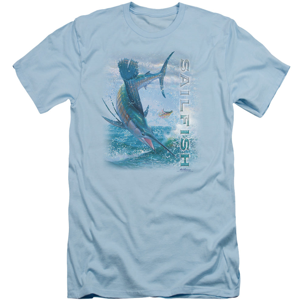 Wildlife - Leaping Sailfish - Short Sleeve Adult 30/1 - Light Blue T-shirt