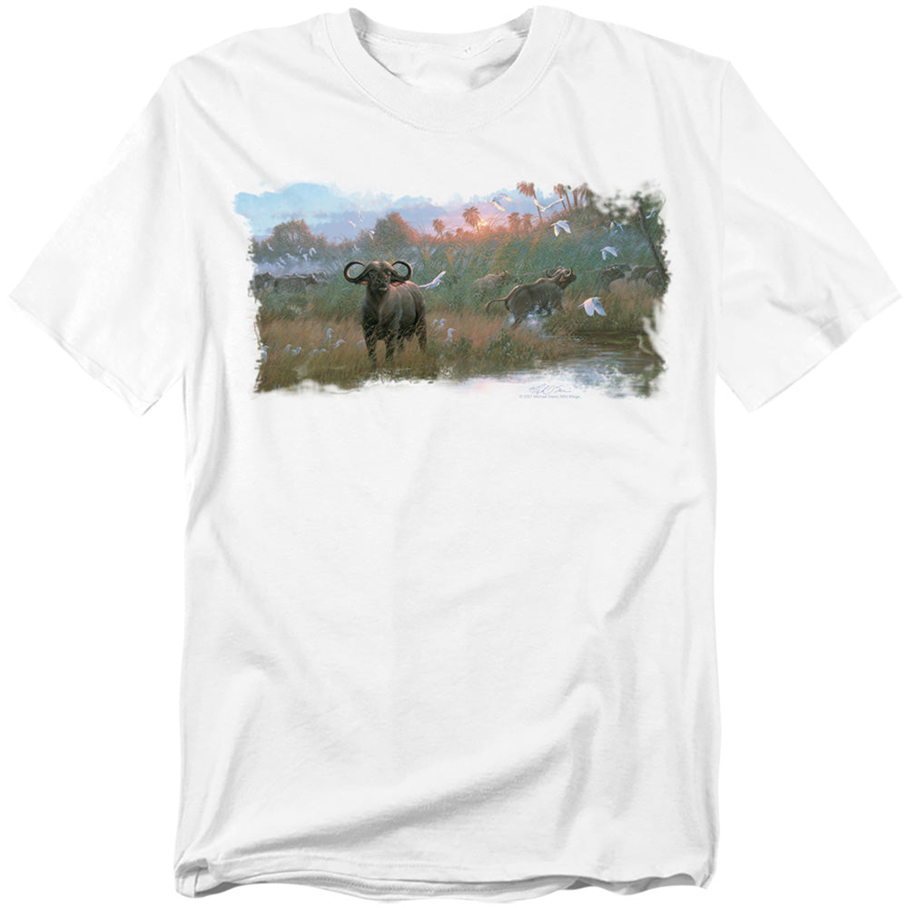 Wildlife - Cape Buffalo - Short Sleeve Adult 18/1 - White T-shirt