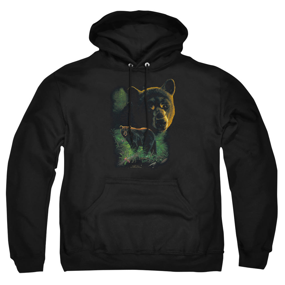 Wildlife - Black Bears - Adult Pull-over Hoodie - Black