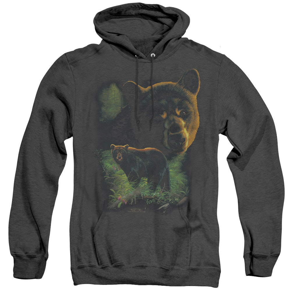 Wildlife - Black Bears - Adult Heather Hoodie - Black