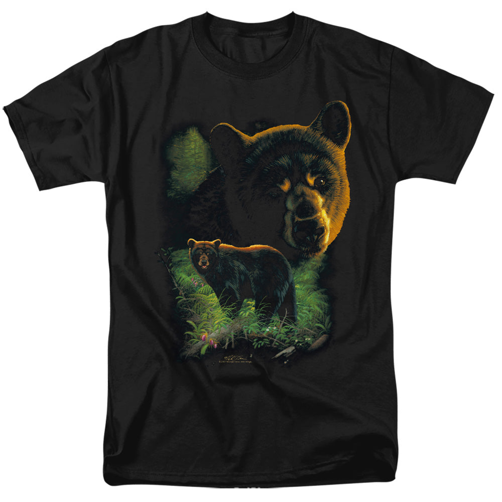 Wildlife - Black Bears - Short Sleeve Adult 18/1 - Black T-shirt