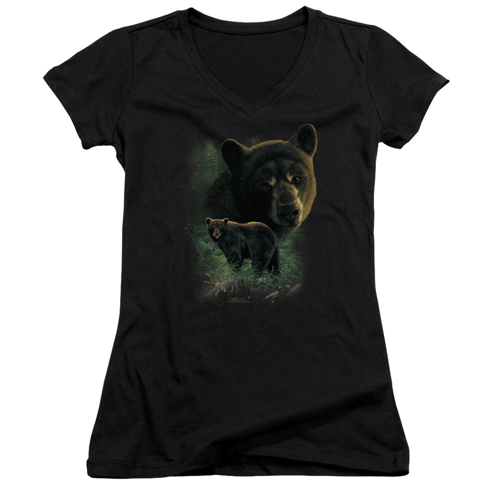 Wildlife - Black Bears - Junior V-neck - Black