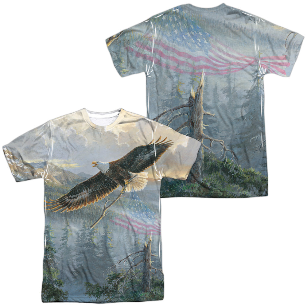 Wild Wings - Rebuilding America (Front/back Print) - Short Sleeve Adult Poly Crew - White T-shirt