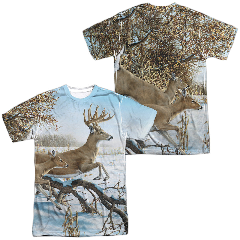 Wild Wings - Breaking Cover (Front/back Print) - Short Sleeve Adult Poly Crew - White T-shirt