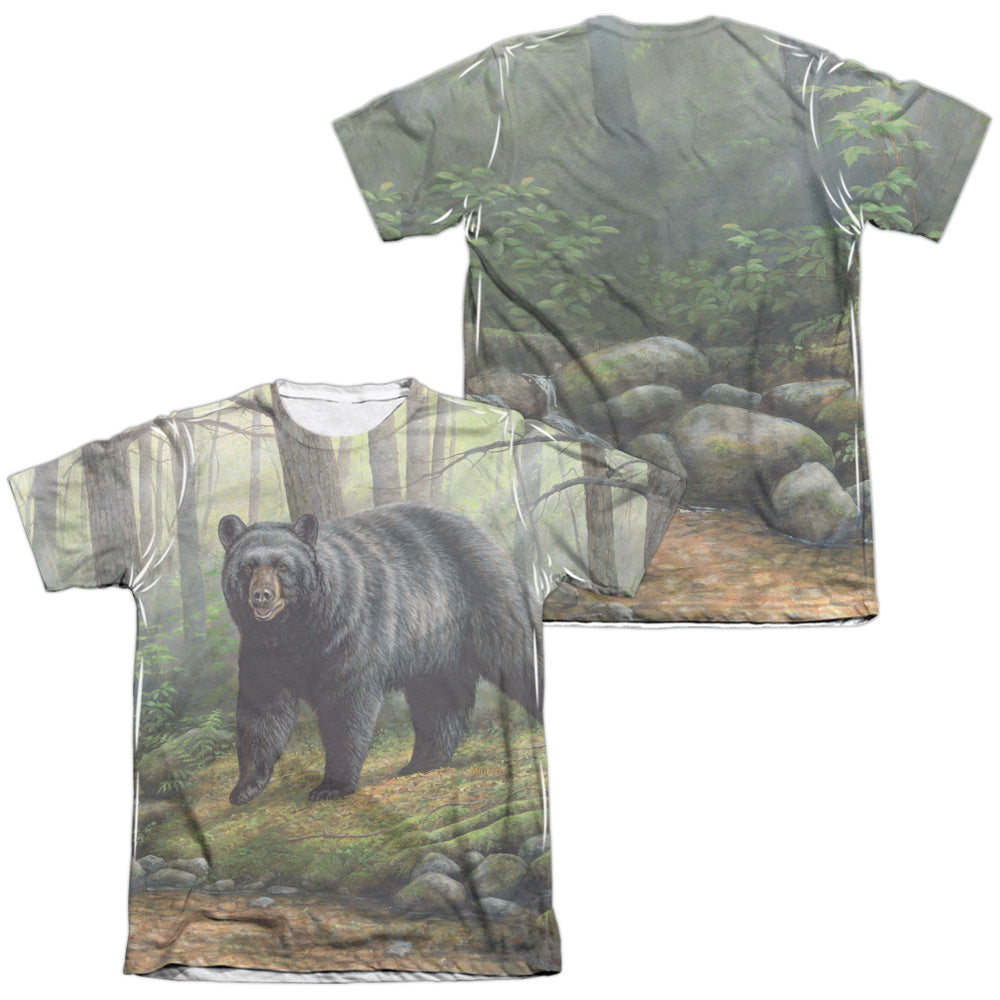 Wild Wings - Woodland Morning (Front/back Print) - Adult Poly/cotton Short Sleeve Tee - White T-shirt
