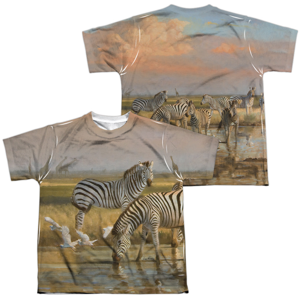 Wild Wingshort Sleeveundowners (Front - Back Print)-s/s Youth Poly Crew - White T-shirt