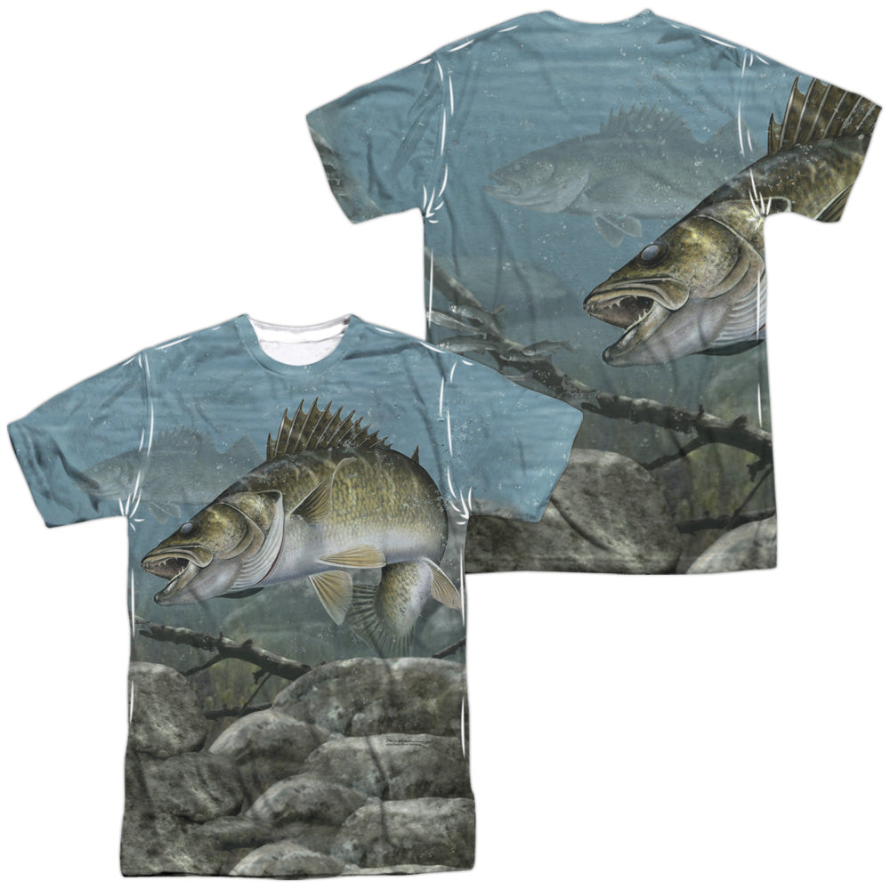 Wild Wings - Feeding Frounds (Front/back Print) - Short Sleeve Adult Poly Crew - White T-shirt