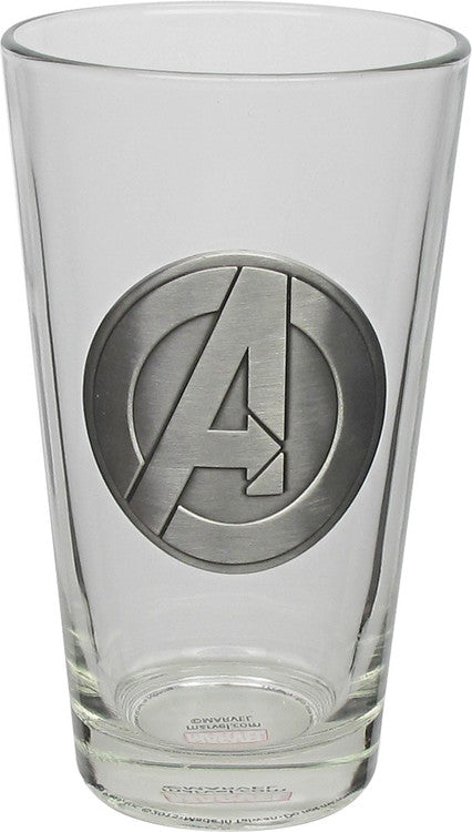 Avengers Metal Medallion Logo Pint Glass