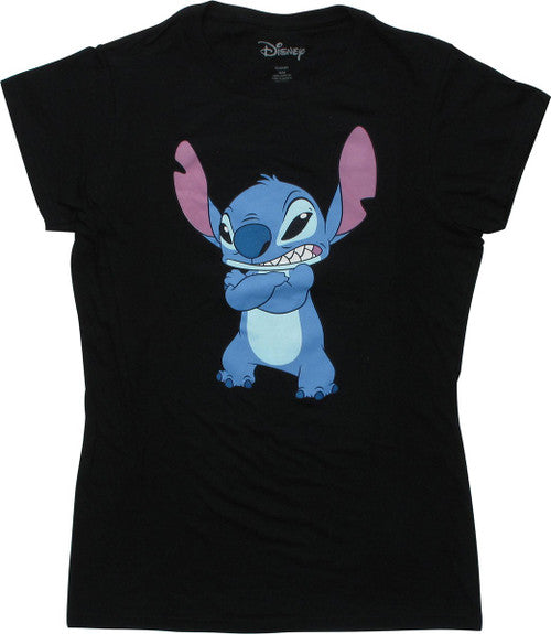Lilo and Stitch Stitch Arms Cross Juniors T-Shirt