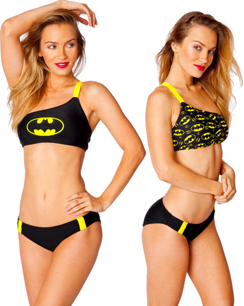 Batman Reversible One Shoulder Low Rise Bikini Swimsuit