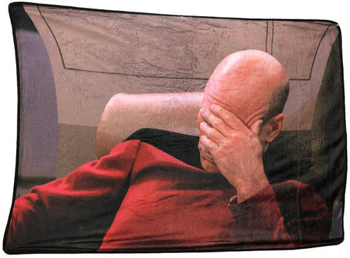 Star Trek TNG Picard Facepalm Fleece Blanket