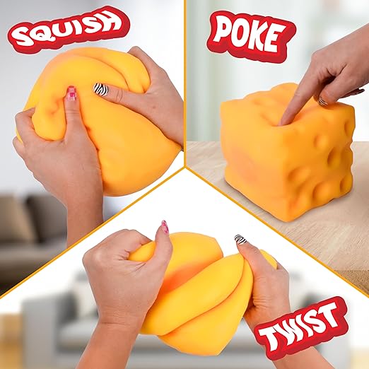 Giggle Zone Squeeze Cheese - Extra Large Squishy Cheese Block