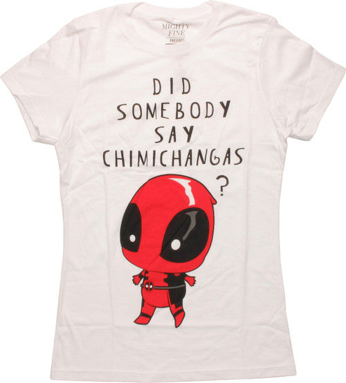 Deadpool Toy Say Chimichangas Juniors T-Shirt