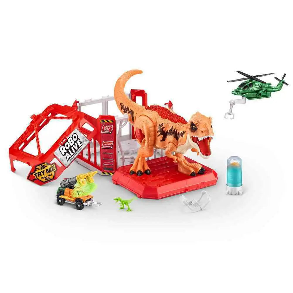 Robo Alive Dino Escape: Dinosaur Figure Playset with 6 Pieces, Educational Focus on Animals