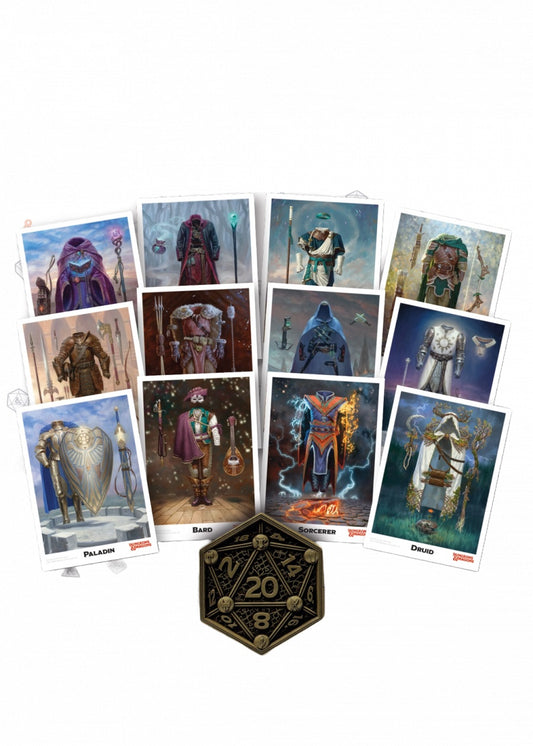 Dungeons & Dragons Collectible D20 Flip Coin & Class Cards