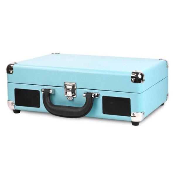 Portable Victrola Suitcase Record Player with Bluetooth and 3 Speed Turntable - Turquoise