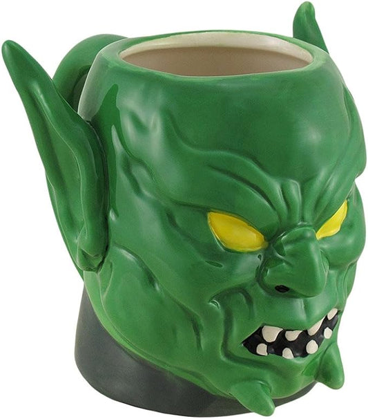 Marvel Spiderman Green Goblin Face Molded Coffee Mug