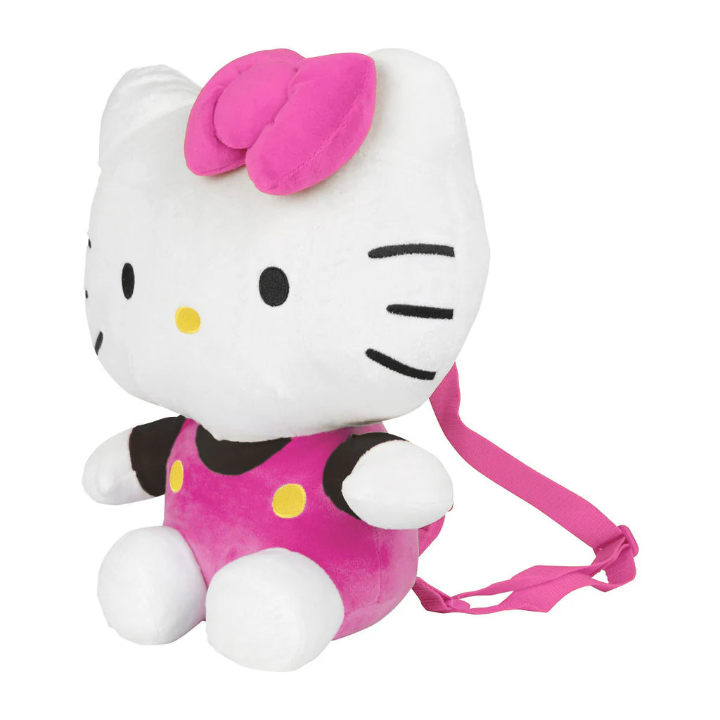 Sanrio 14" Hello Kitty Pink and Black Plush Backpack