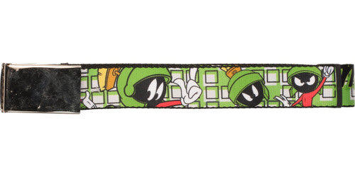 Looney Tunes Marvin the Martian Tiles Wide Mesh Belt in White