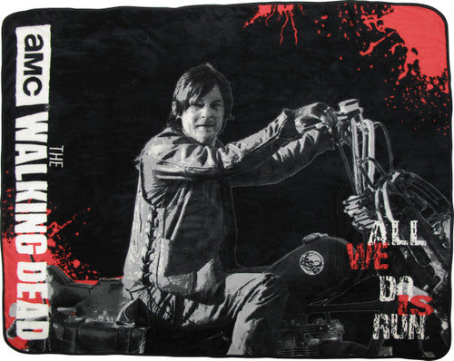 Walking Dead Daryl All We Do is Run Blanket