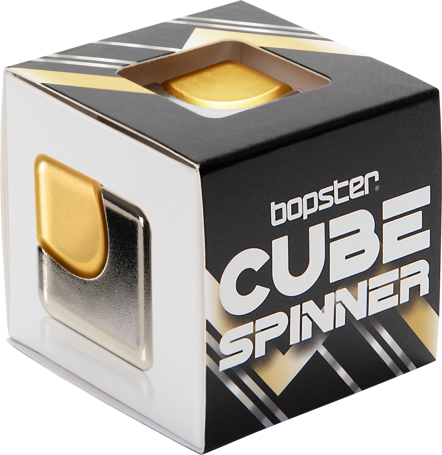 Bopster Cube Fidget Toy - Silver & Gold