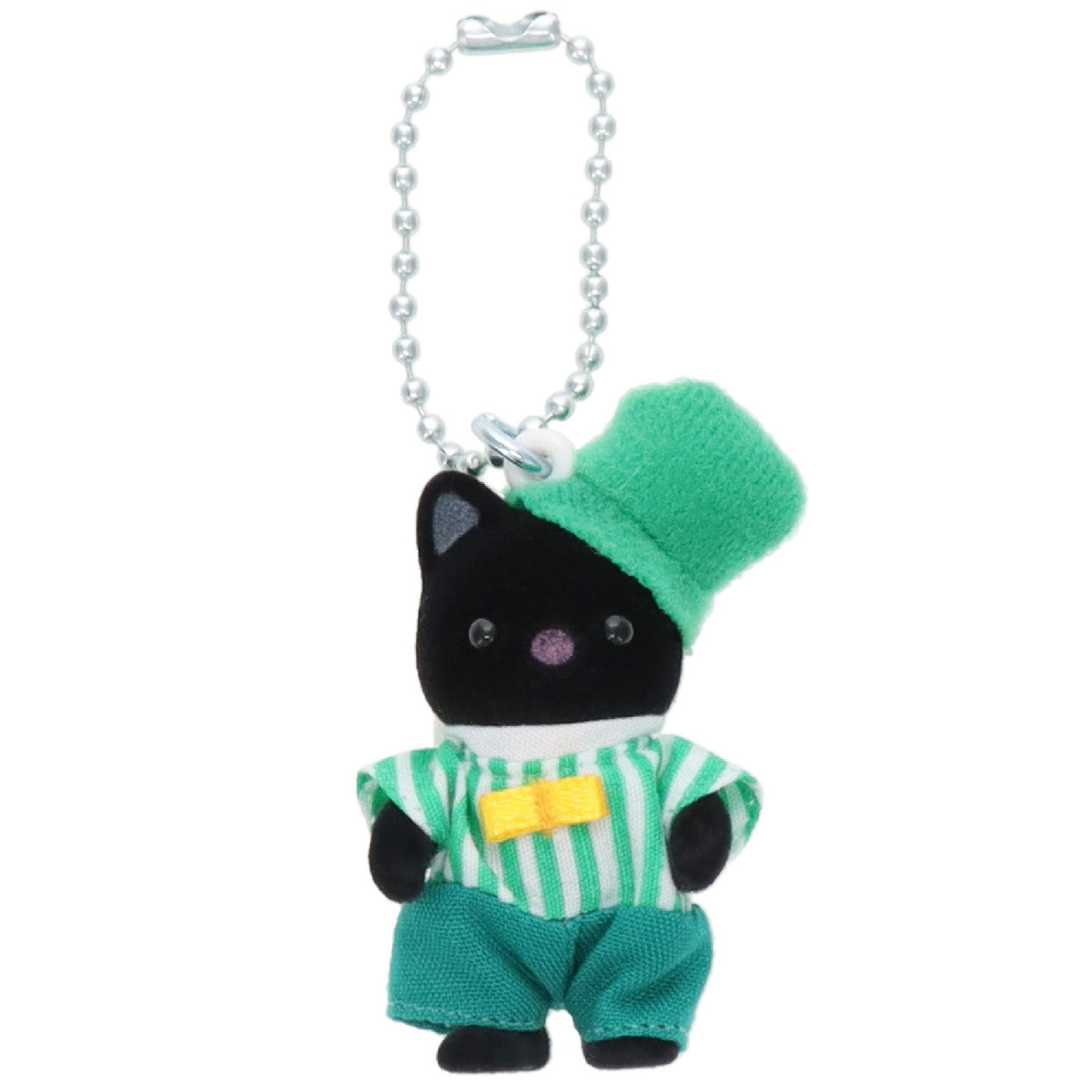Calico Critter Emerald Green Tuxedo Cat Baby Key Chain