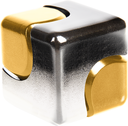 Bopster Cube Fidget Toy - Silver & Gold