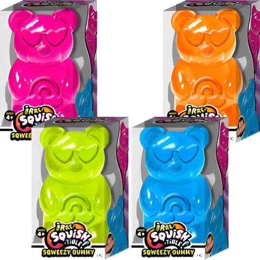 Sqweezy Gummy Bear Squishy Soft Slow Rise Candy Style Bear Toy Stress Relief Fidget Toy (one random)