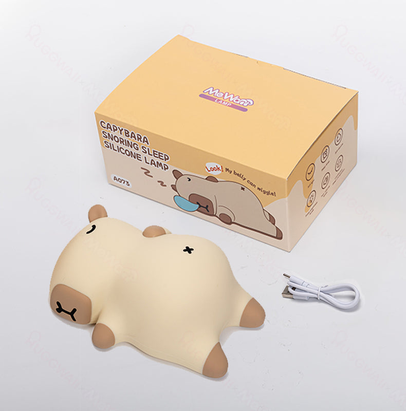 Sleeping Capybara Breathing Squishy Silicone Companion Sound LED Night Light