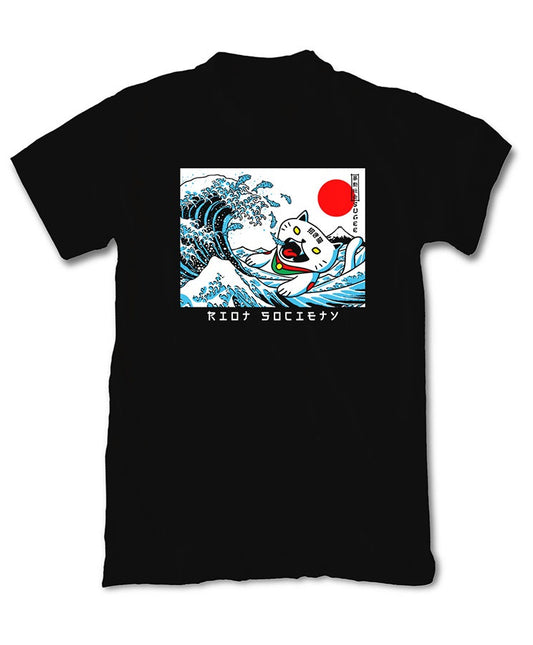 Riot Society - Great Wave Off Kanagawa Cat T-Shirt