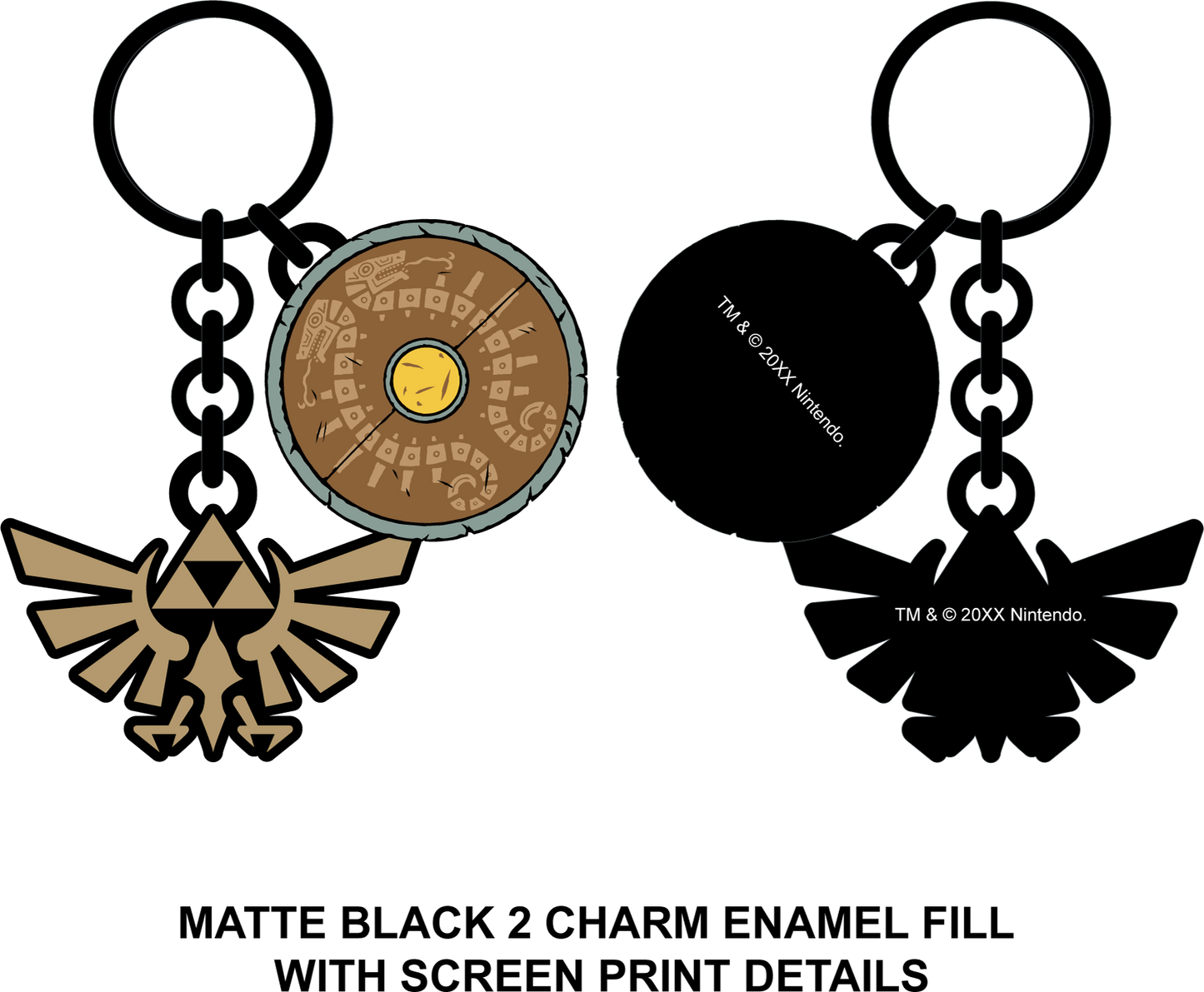 Zelda Shield & Crest Metal Keychain