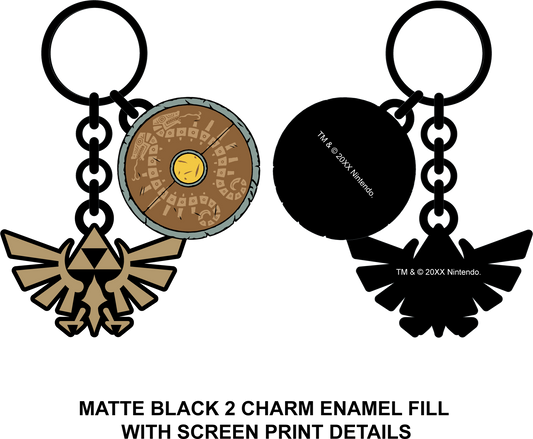 Zelda Shield & Crest Metal Keychain