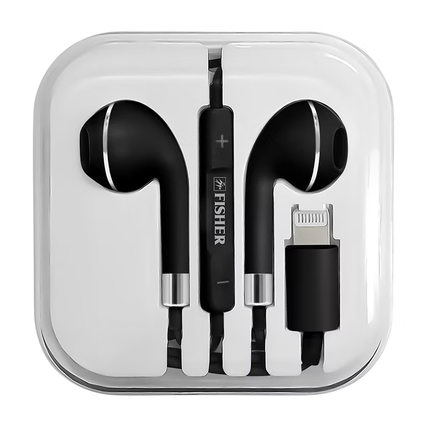 Fisher FEP905K/S 8-PIN Wired Earbuds & Case, Black