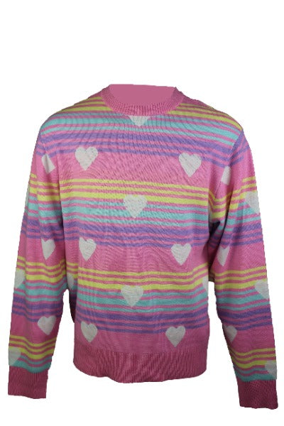 Wednesday Enid Heart Stripe Sweater