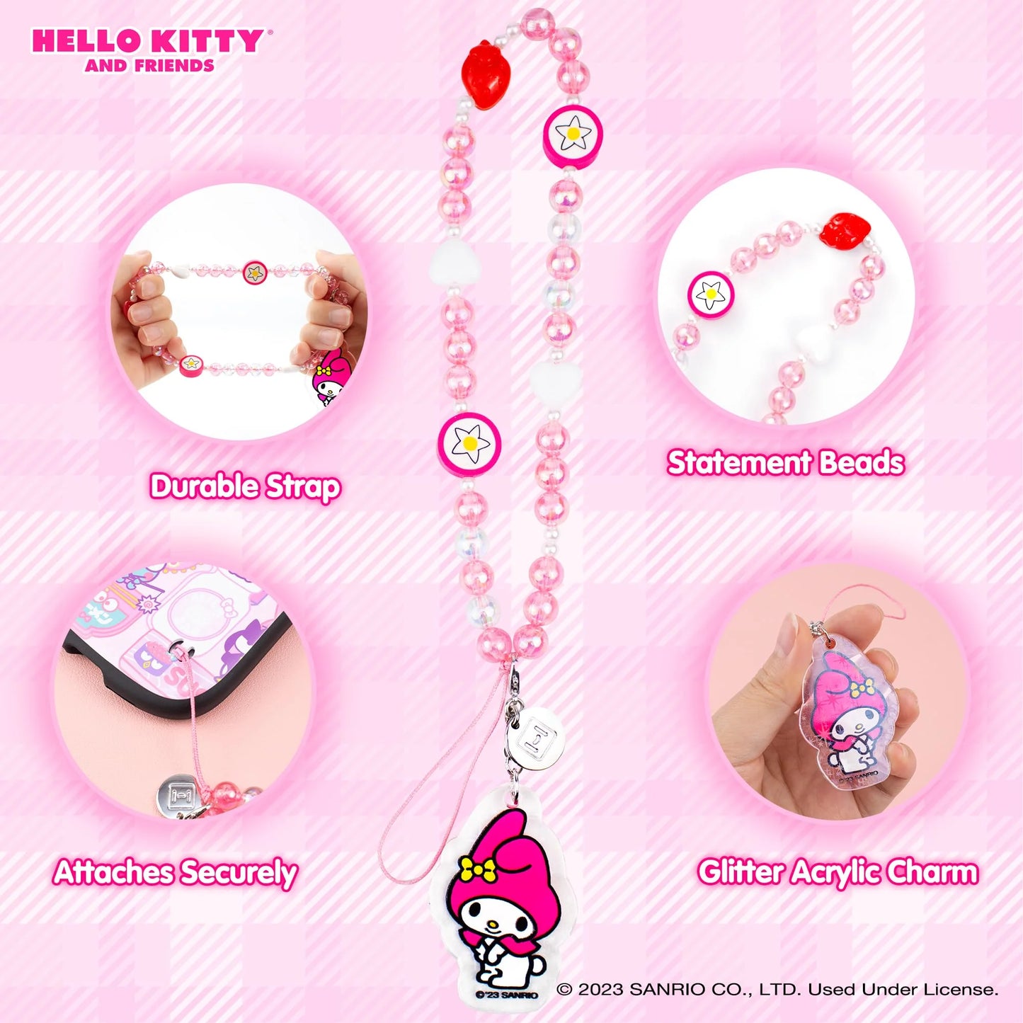 Hello Kitty & Friends Beaded Wristlet Phone Charm Strap - My Melody