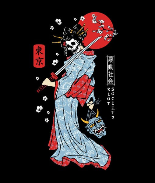 Riot Society Geisha Samurai T-shirt