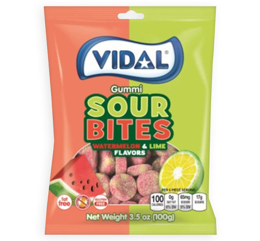 Vidal Gummi Sour Bites Watermelon & Lime 13.5oz
