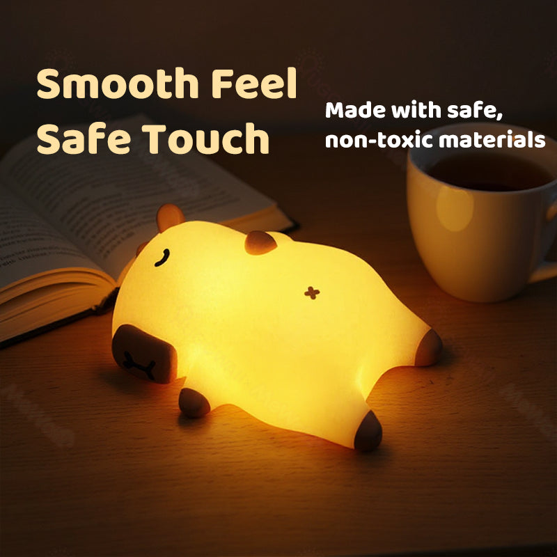 Sleeping Capybara Breathing Squishy Silicone Companion Sound LED Night Light