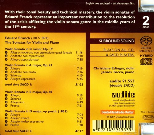 Christiane Edinger - Sonatas for Violin & Piano