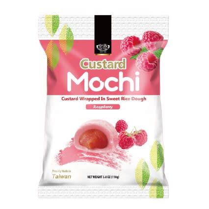 Raspberry Custard Mochi