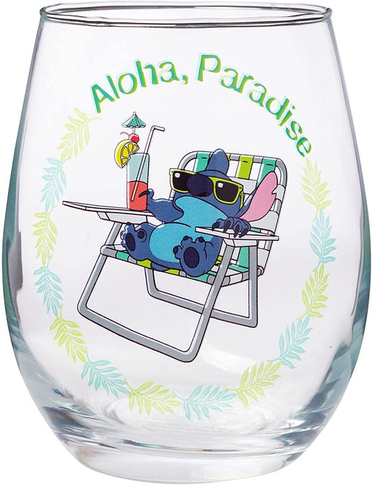 Disney's Lilo and Stitch Aloha Paradise Stemless Glass, 20-Ounces