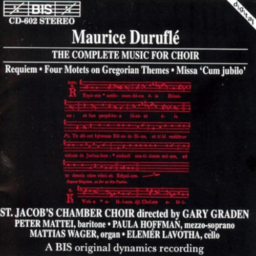 Durufle/ Graden/ st Jacob's Chamber Choir - Complete Music for Choir